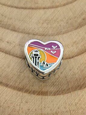 Pandora Great Lake Exclusive Travel Heart Charm Pendant, S925 Silver Jewelry